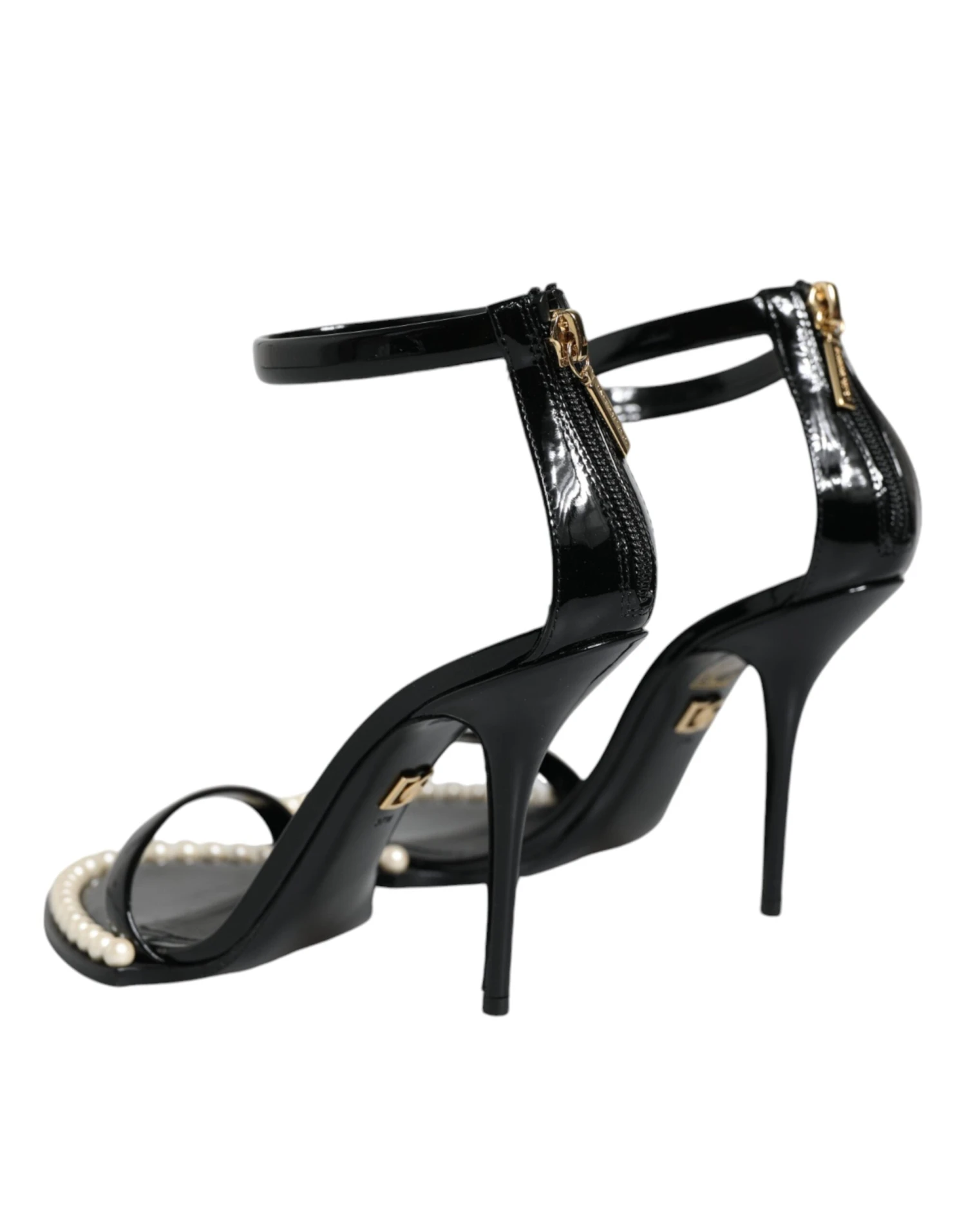 Dolce & Gabbana Black Keira Leather Faux Pearl Sandals Heels Women's Shoes (Pre-Owned) 7 Dolce & Gabbana Black Keira Leather Faux Pearl Sandals Heels Women's Shoes (Pre-Owned) - Image 5