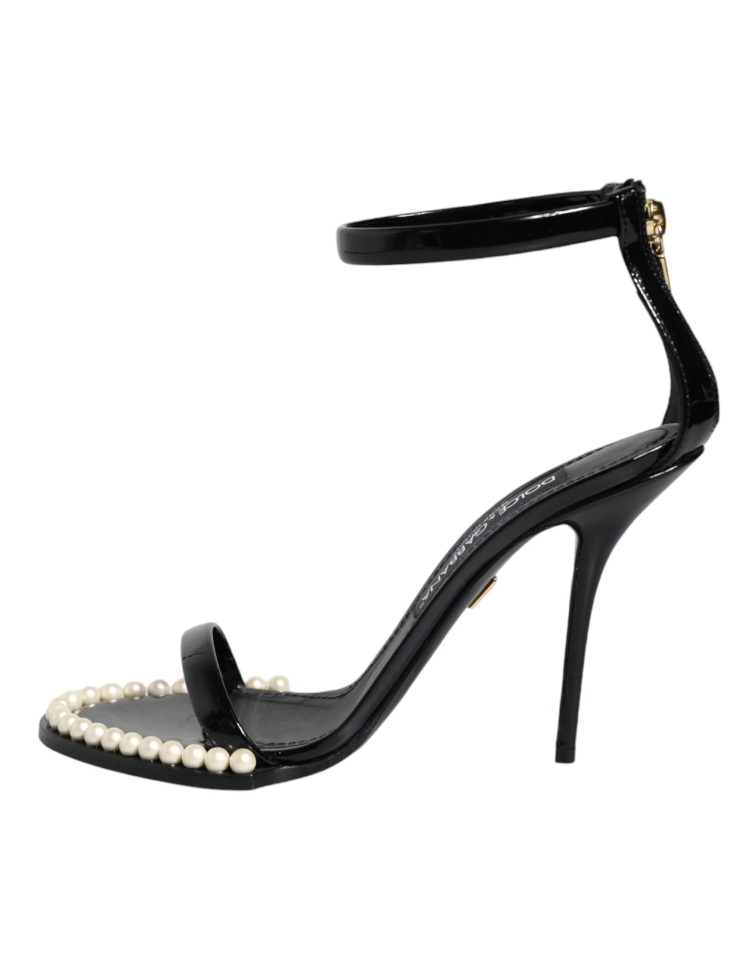 Dolce & Gabbana Black Keira Leather Faux Pearl Sandals Heels Women's Shoes (Pre-Owned) 8 Dolce & Gabbana Black Keira Leather Faux Pearl Sandals Heels Women's Shoes (Pre-Owned) - Image 6