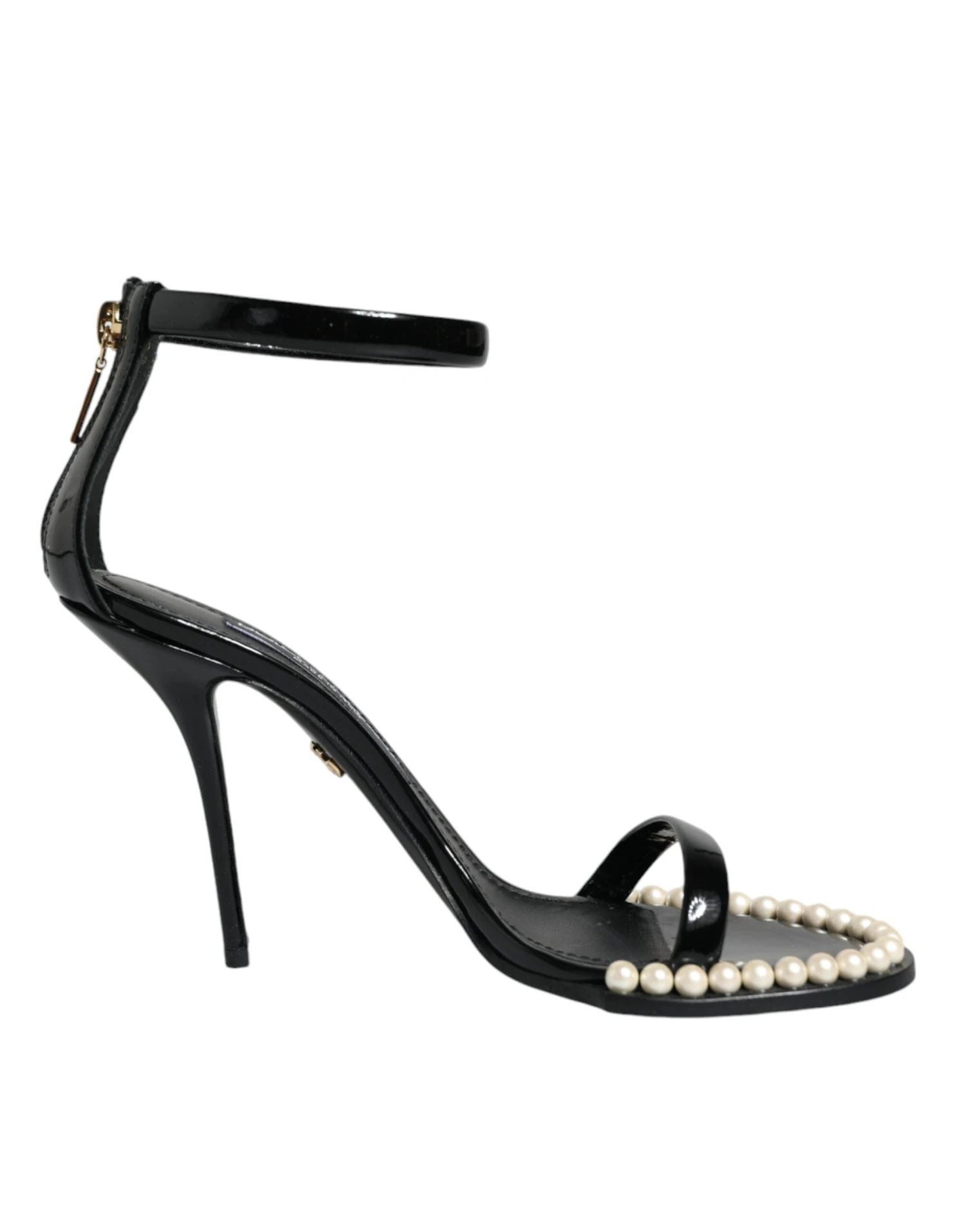 Dolce & Gabbana Black Keira Leather Faux Pearl Sandals Heels Women's Shoes (Pre-Owned) 3 Dolce & Gabbana Black Keira Leather Faux Pearl Sandals Heels Women's Shoes (Pre-Owned)