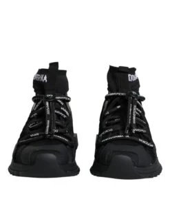 Dolce & Gabbana Black Sorrento Socks Logo Sneakers Women's Shoes -Lux Lair Store 4672687