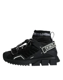 Dolce & Gabbana Black Sorrento Socks Logo Sneakers Women's Shoes -Lux Lair Store 4672691