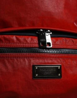 Dolce & Gabbana Red Patent Leather Logo Plaque Backpack Men's Bag -Lux Lair Store 4686290