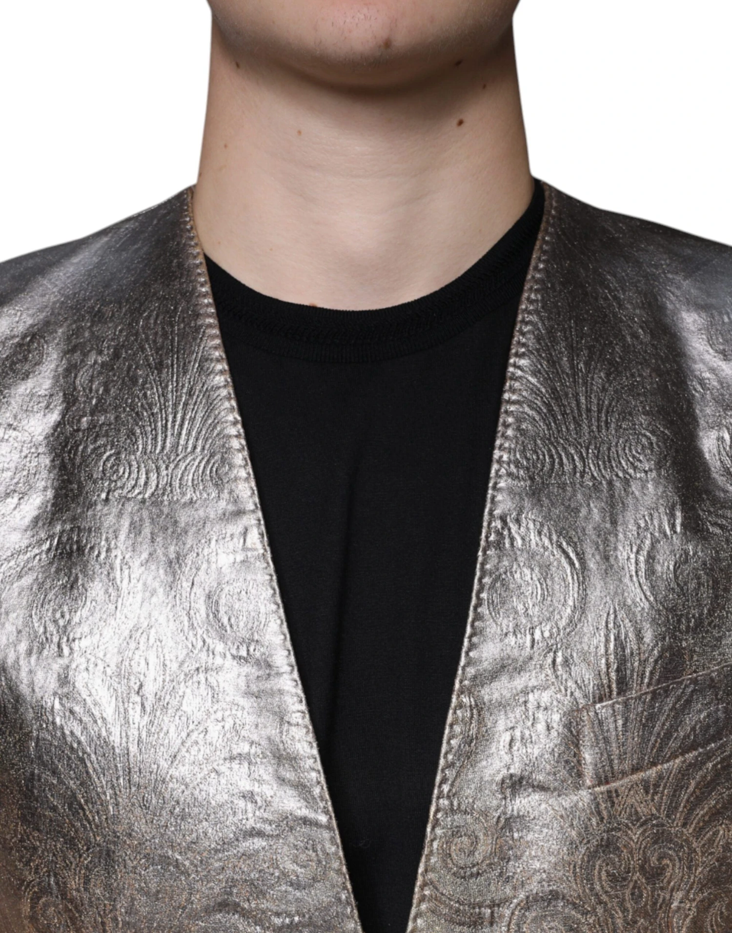 Dolce & Gabbana Gold Jacquard Single Breasted Dress Men's Blazer 6 Dolce & Gabbana Gold Jacquard Single Breasted Dress Men's Blazer - Image 4