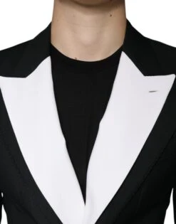 Dolce & Gabbana Black White Single Breasted Dress Men's Blazer -Lux Lair Store 4688676