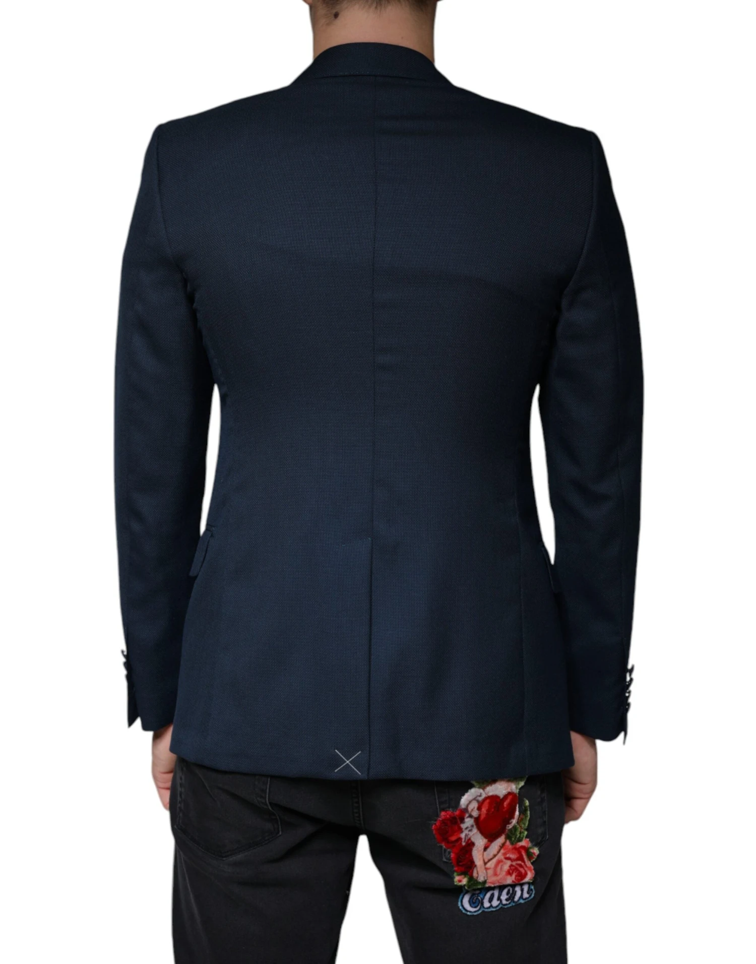 Dolce & Gabbana Blue Wool Logo Single Breasted Coat Men's Blazer (Pre-Owned) 5 Dolce & Gabbana Blue Wool Logo Single Breasted Coat Men's Blazer (Pre-Owned) - Image 3