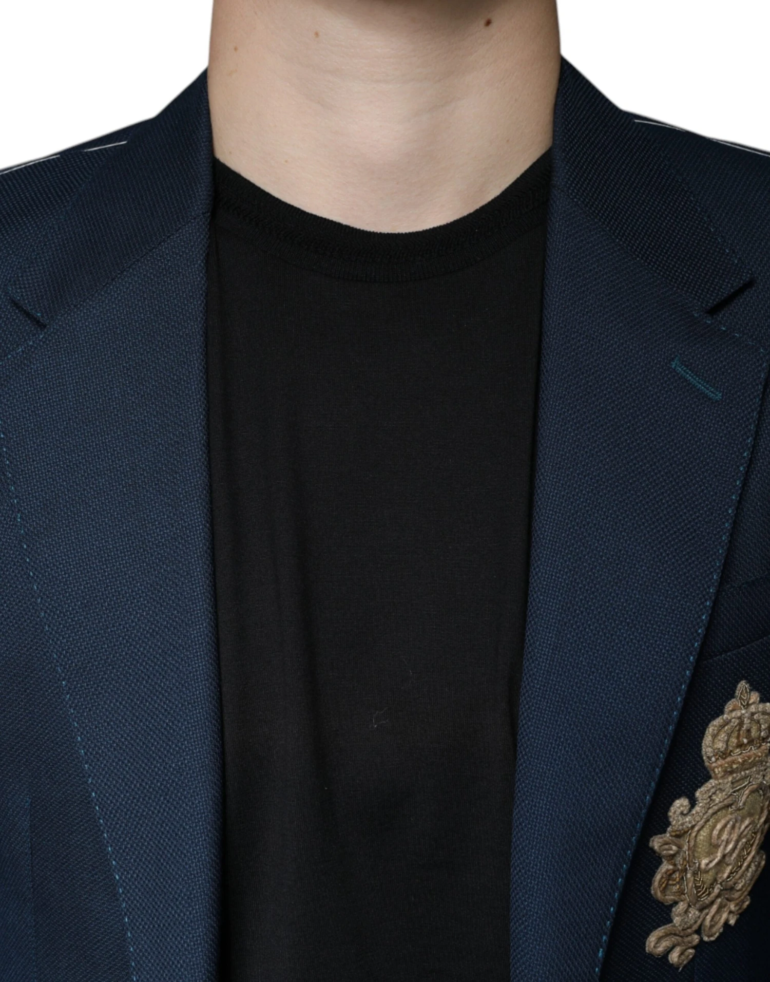 Dolce & Gabbana Blue Wool Logo Single Breasted Coat Men's Blazer (Pre-Owned) 6 Dolce & Gabbana Blue Wool Logo Single Breasted Coat Men's Blazer (Pre-Owned) - Image 4