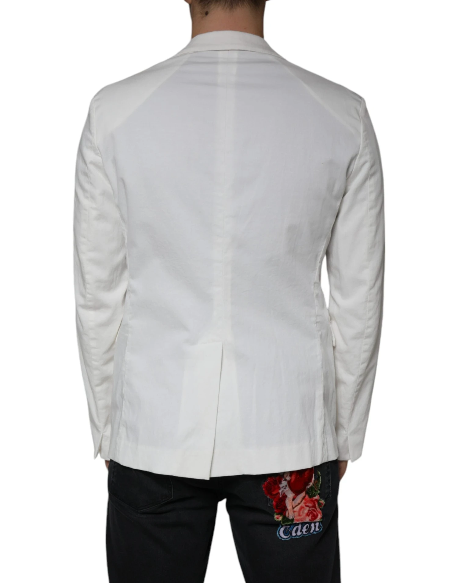Dondup White Single Breasted One Button Dress Formal Men's Blazer 5 Dondup White Single Breasted One Button Dress Formal Men's Blazer - Image 3