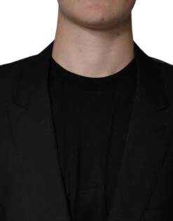 Dolce & Gabbana Black Wool Single Breasted Men Coat Men's Blazer (Pre-Owned) -Lux Lair Store 4688903