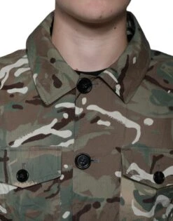 Dolce & Gabbana Multicolor Camouflage Collared Coat Men's Jacket (Pre-Owned) -Lux Lair Store 4688997