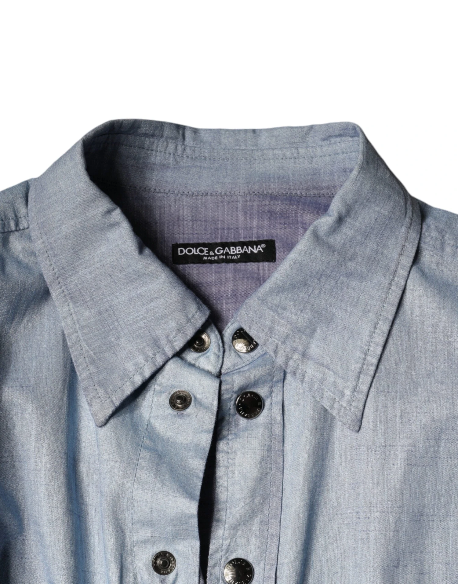 Dolce & Gabbana Light Blue Cotton Button Down Casual Men's Shirt 7 Dolce & Gabbana Light Blue Cotton Button Down Casual Men's Shirt - Image 5