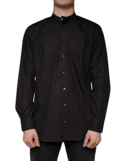 Dolce & Gabbana Black Cotton Button Down Men Casual Men's Shirt