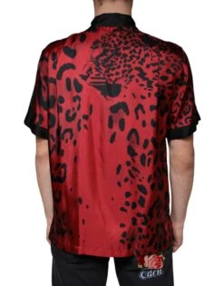 Dolce & Gabbana Red Leopard Silk Button Down Casual Men's Shirt -Lux Lair Store 4695033