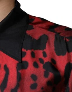 Dolce & Gabbana Red Leopard Silk Button Down Casual Men's Shirt -Lux Lair Store 4695035