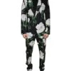 Dolce & Gabbana Black Rose Cotton Men Formal 2 Piece Men's Suit 1 Dolce & Gabbana Black Rose Cotton Men Formal 2 Piece Men's Suit -Lux Lair Store 4695352
