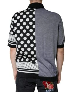 Dolce & Gabbana Black White Polka Dot Collared Polo Men's T-shirt -Lux Lair Store 4695631