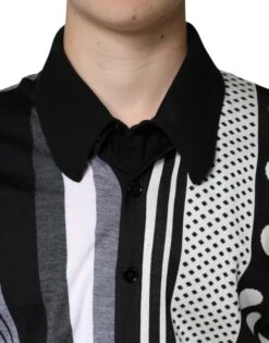Dolce & Gabbana Black White Polka Dot Collared Polo Men's T-shirt -Lux Lair Store 4695632