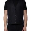 Dolce & Gabbana Black Wool Waistcoat Dress Formal Men's Vest -Lux Lair Store 4695850