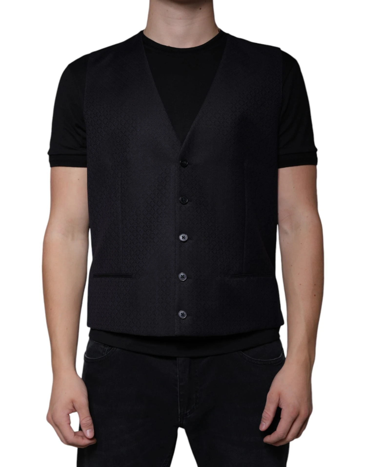 Dolce & Gabbana Black Wool Waistcoat Dress Formal Men's Vest 3 Dolce & Gabbana Black Wool Waistcoat Dress Formal Men's Vest
