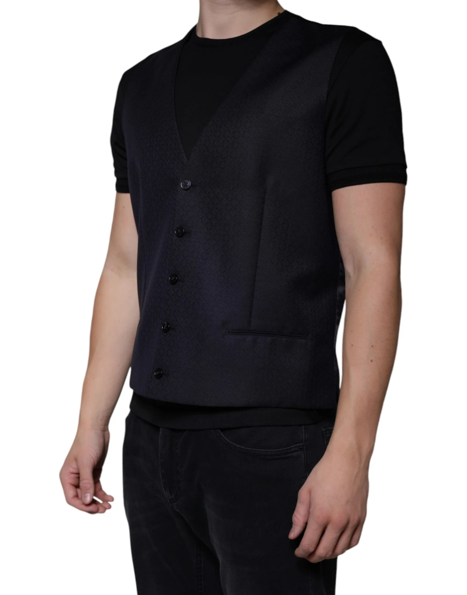 Dolce & Gabbana Black Wool Waistcoat Dress Formal Men's Vest 4 Dolce & Gabbana Black Wool Waistcoat Dress Formal Men's Vest - Image 2