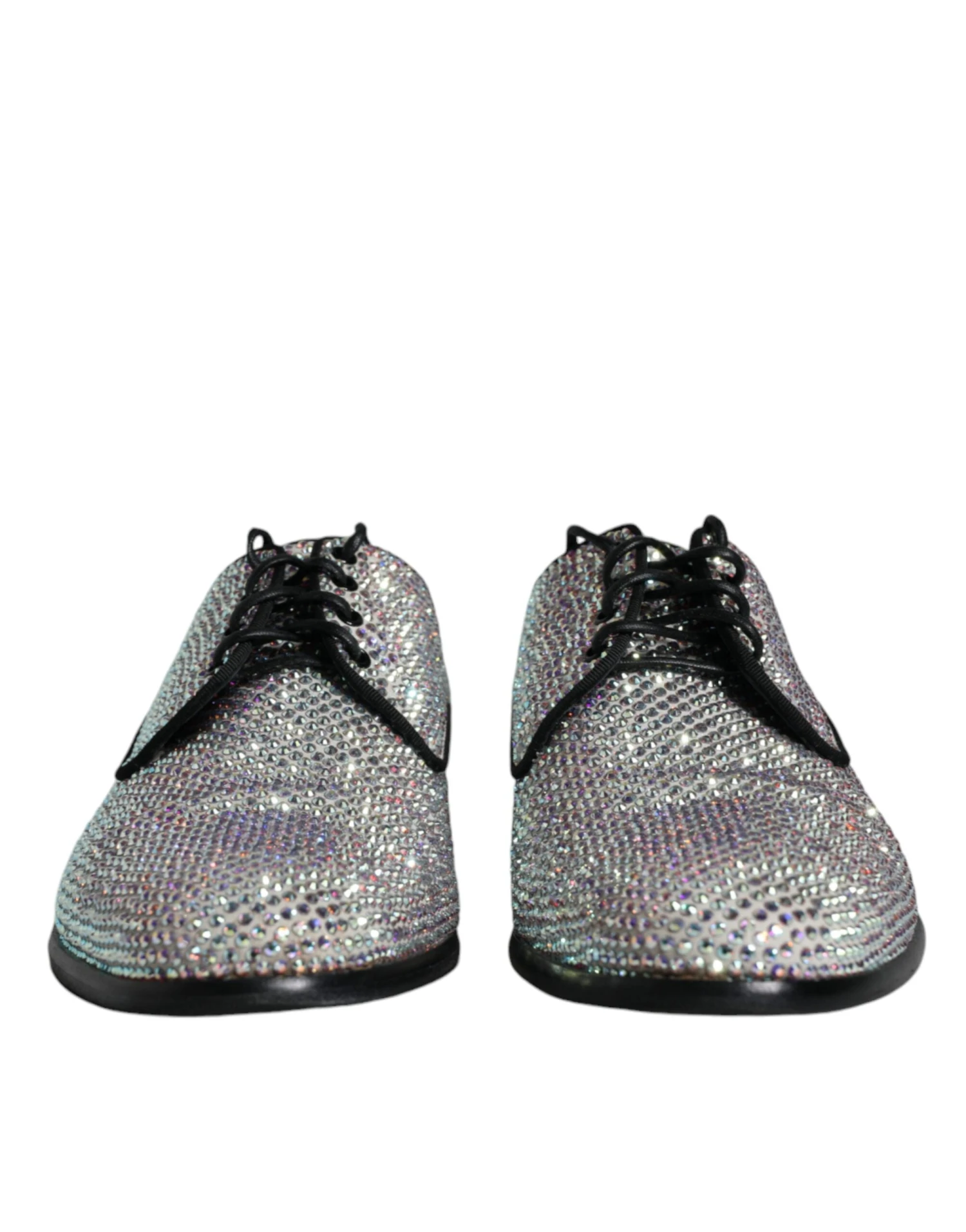 Dolce & Gabbana Silver Leather Rhinestones Derby Dress Men's Shoes (Pre-Owned) 4 Dolce & Gabbana Silver Leather Rhinestones Derby Dress Men's Shoes (Pre-Owned) - Image 2
