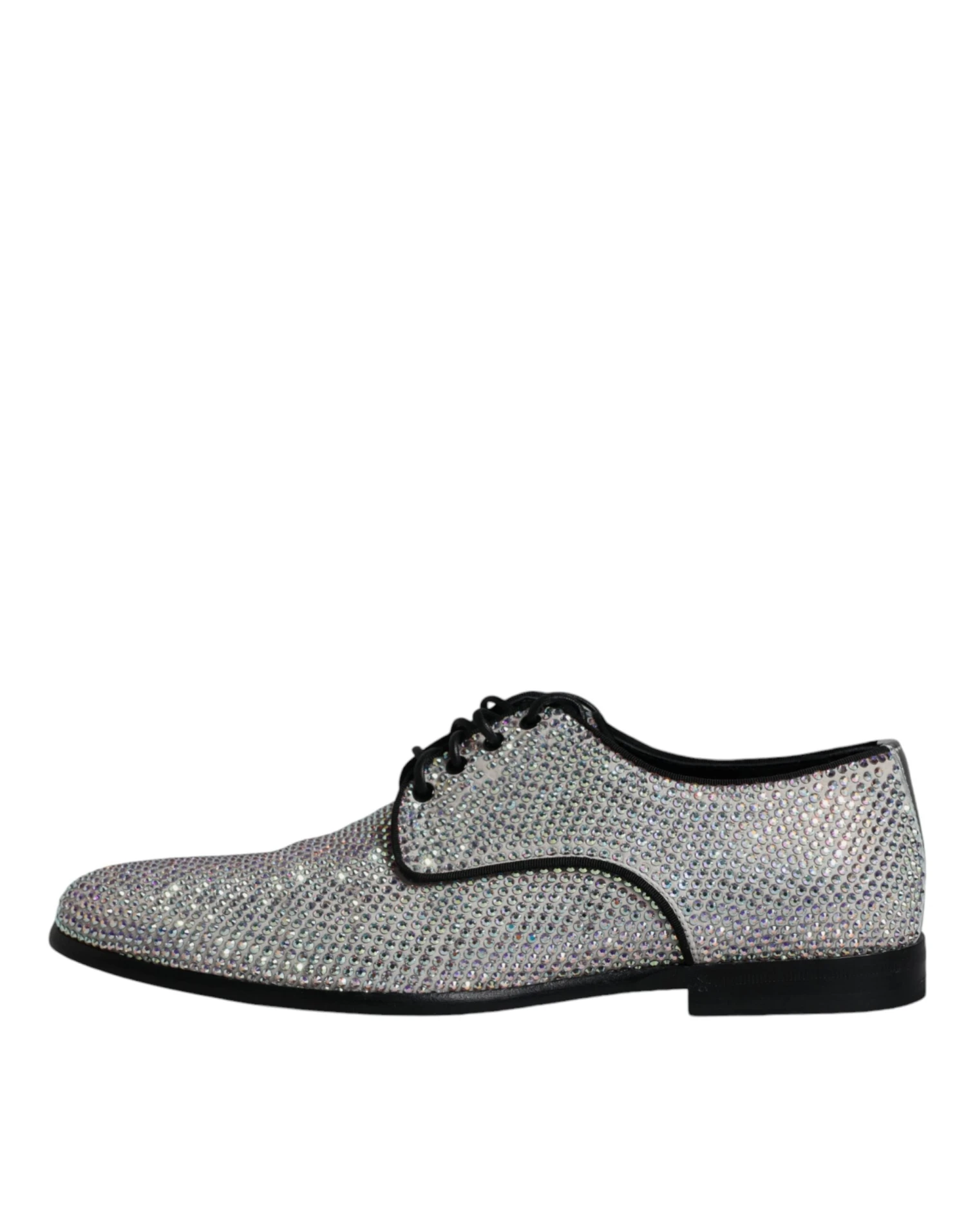 Dolce & Gabbana Silver Leather Rhinestones Derby Dress Men's Shoes (Pre-Owned) 8 Dolce & Gabbana Silver Leather Rhinestones Derby Dress Men's Shoes (Pre-Owned) - Image 6