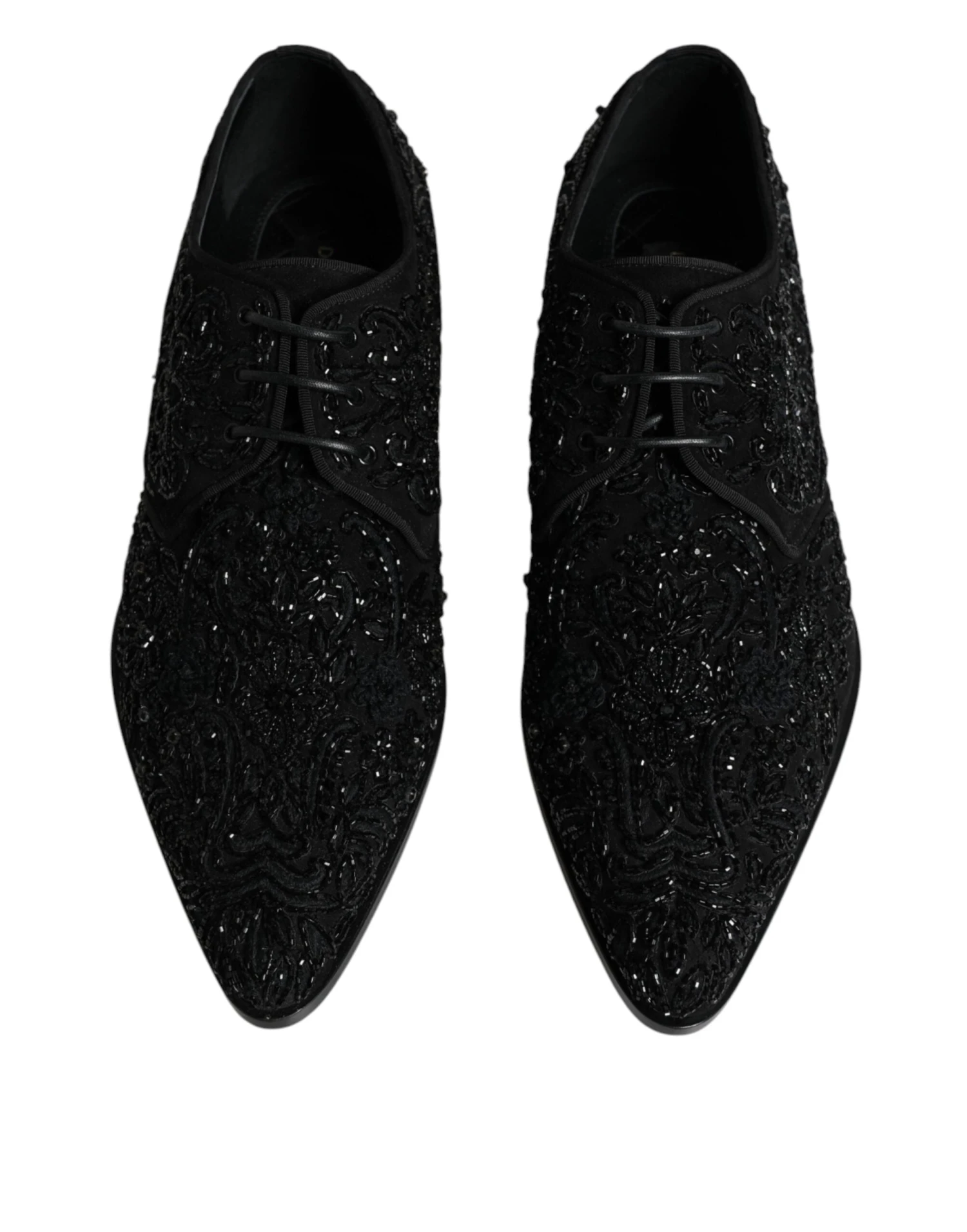 Dolce & Gabbana Black Embellished Suede Derby Formal Men's Shoes 5 Dolce & Gabbana Black Embellished Suede Derby Formal Men's Shoes - Image 3