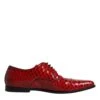 Dolce & Gabbana Red Textured Varnished Derby Men Formal Men's Shoes (Pre-Owned) -Lux Lair Store 4700813