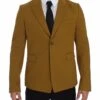 Dolce & Gabbana Yellow Cotton Stretch Men's Blazer -Lux Lair Store 47015