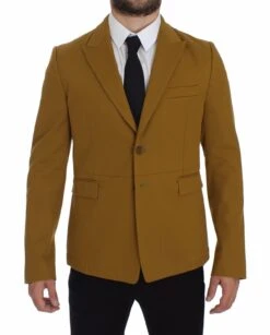 Dolce & Gabbana Yellow Cotton Stretch Men's Blazer