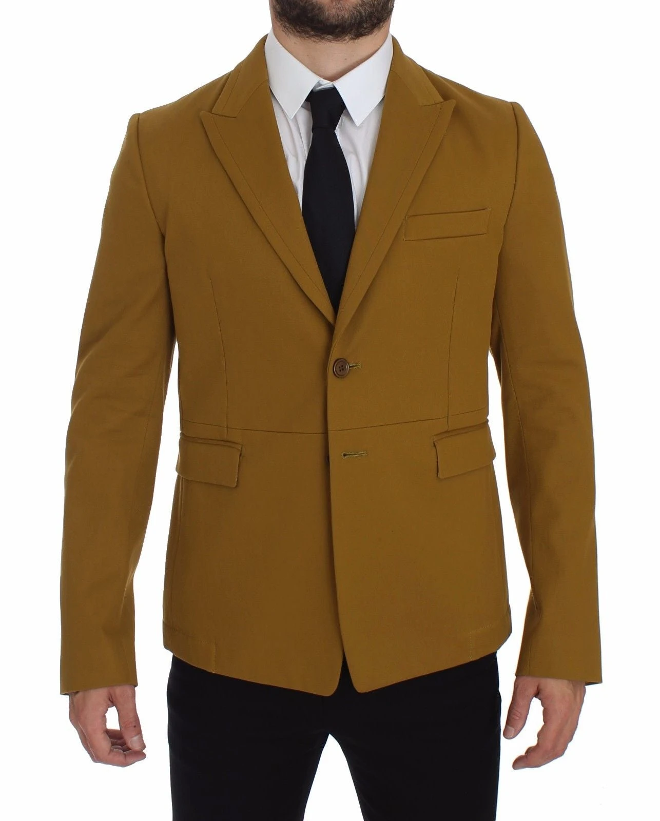 Dolce & Gabbana Yellow Cotton Stretch Men's Blazer 3 Dolce & Gabbana Yellow Cotton Stretch Men's Blazer