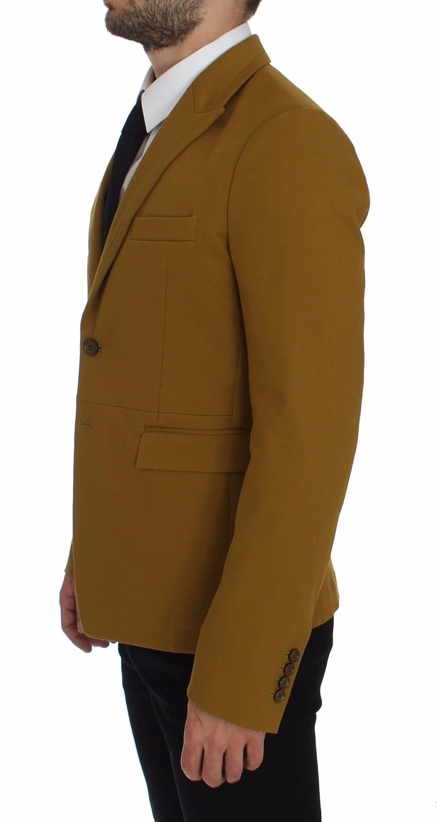 Dolce & Gabbana Yellow Cotton Stretch Men's Blazer 4 Dolce & Gabbana Yellow Cotton Stretch Men's Blazer - Image 2