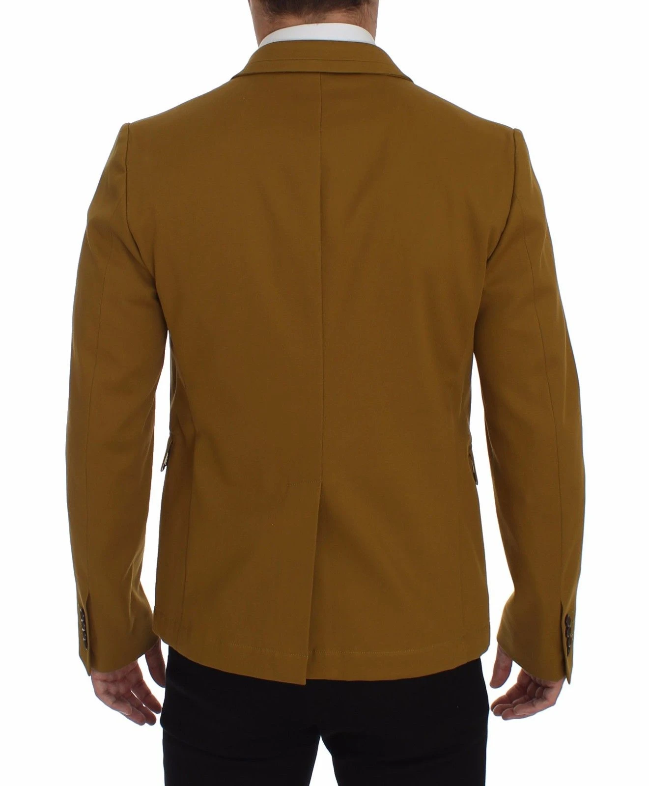Dolce & Gabbana Yellow Cotton Stretch Men's Blazer 5 Dolce & Gabbana Yellow Cotton Stretch Men's Blazer - Image 3