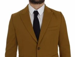 Dolce & Gabbana Yellow Cotton Stretch Men's Blazer 11 Dolce & Gabbana Yellow Cotton Stretch Men's Blazer -Lux Lair Store 47018