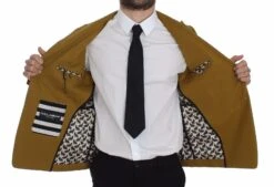 Dolce & Gabbana Yellow Cotton Stretch Men's Blazer 12 Dolce & Gabbana Yellow Cotton Stretch Men's Blazer -Lux Lair Store 47020