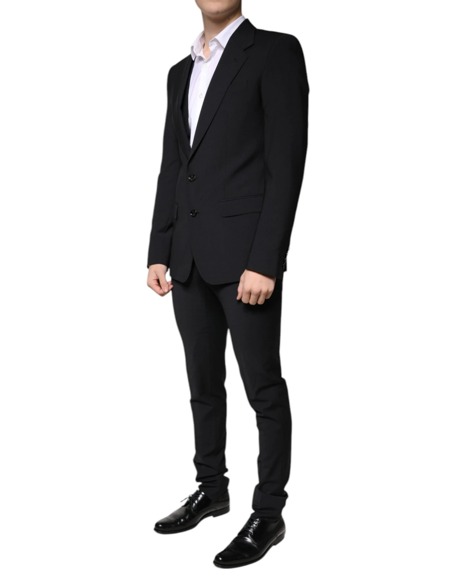 Dolce & Gabbana Black Wool 3 Piece Slim Fit Formal Men Men's Suit 4 Dolce & Gabbana Black Wool 3 Piece Slim Fit Formal Men Men's Suit - Image 2