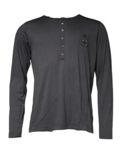 Dolce & Gabbana Gray Crown Bee Embroidery Pullover Men's Sweater (Pre-Owned)