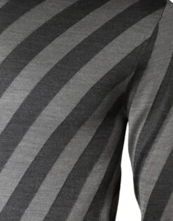 Dolce & Gabbana Gray Stripes Long Sleeve Round Neck Pullover Men's Sweater -Lux Lair Store 4738481