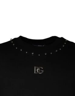 Dolce & Gabbana Black Logo Stud Pullover Sweatshirt Men's Sweater (Pre-Owned) 8 Dolce & Gabbana Black Logo Stud Pullover Sweatshirt Men's Sweater (Pre-Owned) -Lux Lair Store 4738657
