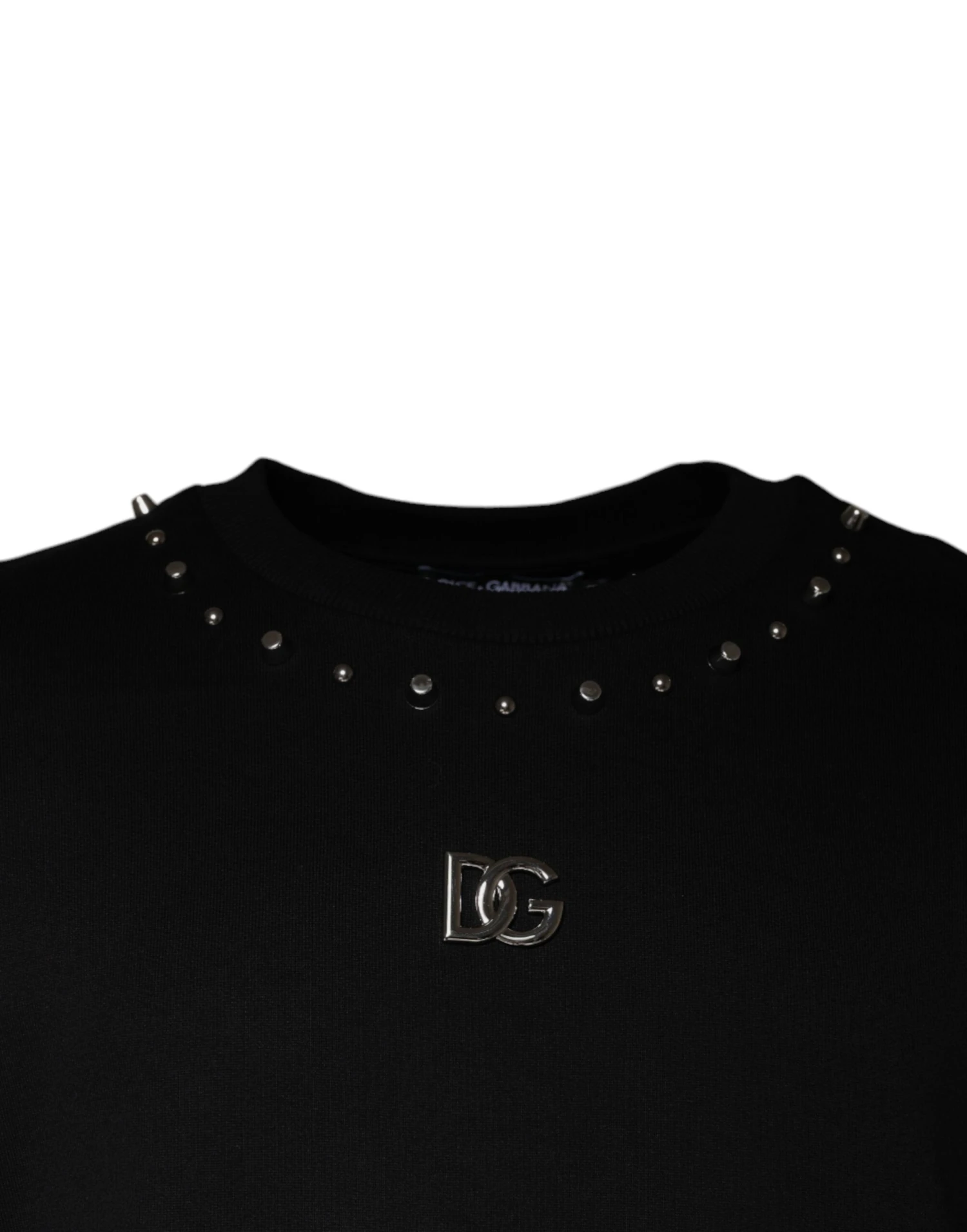 Dolce & Gabbana Black Logo Stud Pullover Sweatshirt Men's Sweater (Pre-Owned) 4 Dolce & Gabbana Black Logo Stud Pullover Sweatshirt Men's Sweater (Pre-Owned) - Image 2
