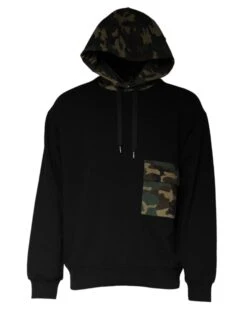 Dolce & Gabbana Black Camouflage Hooded Sweatshirt Men's Sweater (Pre-Owned)