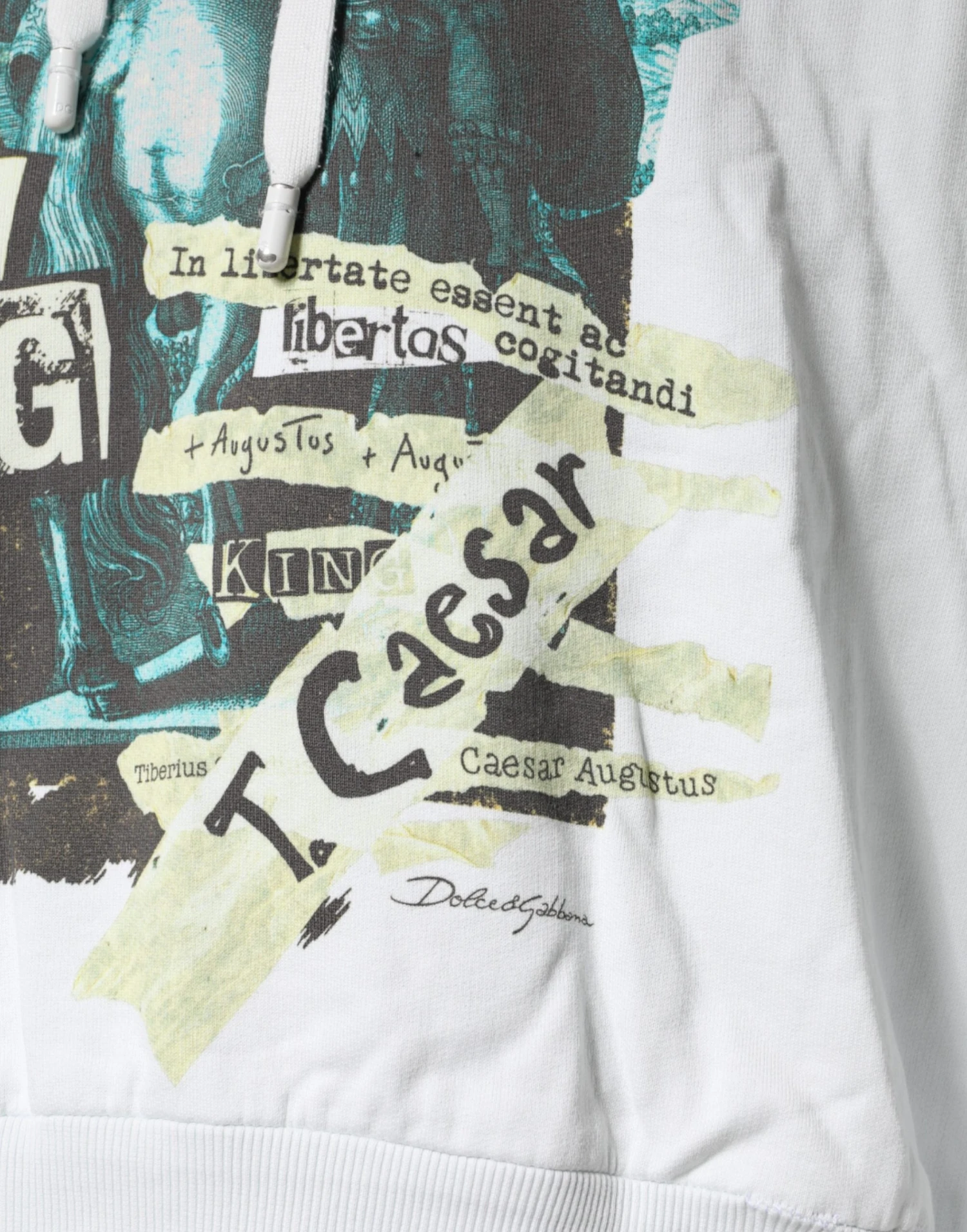 Dolce & Gabbana White Caesar Cotton Hooded Pullover Men's Sweater (Pre-Owned) 5 Dolce & Gabbana White Caesar Cotton Hooded Pullover Men's Sweater (Pre-Owned) - Image 3