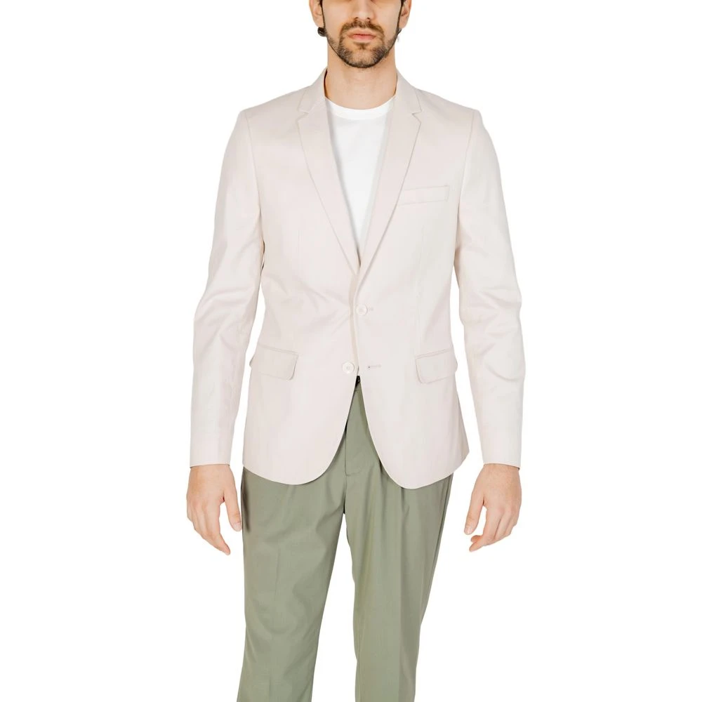 Antony Morato Cream Cotton Men's Blazer 3 Antony Morato Cream Cotton Men's Blazer