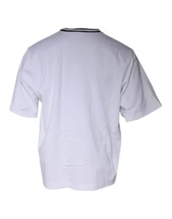 Dolce & Gabbana White Logo Print Crew Neck Men's T-shirt (Pre-Owned) -Lux Lair Store 4776778