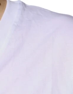 Dolce & Gabbana White Logo Cotton Vneck Short Sleeve Men's T-shirt (Pre-Owned) -Lux Lair Store 4776851