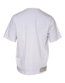 Dolce & Gabbana White Love & Peace Cotton Round Neck Men's T-shirt (Pre-Owned) -Lux Lair Store 4777988