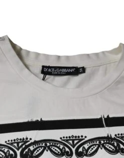 Dolce & Gabbana White Bandana Print Cotton Short Sleeves Men's T-shirt (Pre-Owned) -Lux Lair Store 4778012