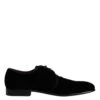 Dolce & Gabbana Black Velvet Leather Lace Up Derby Men's Shoes -Lux Lair Store 4781350