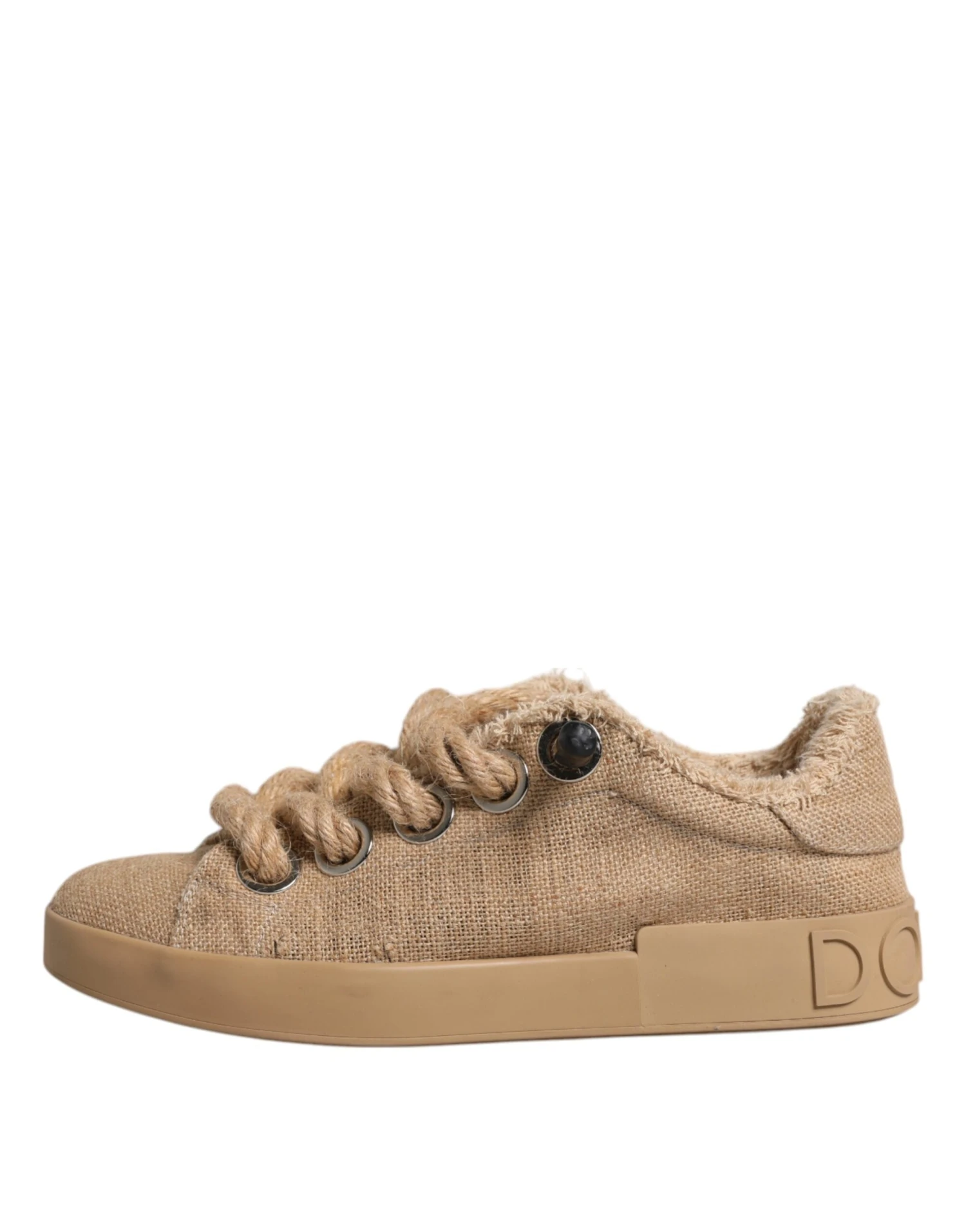 Dolce & Gabbana Brown Jute Fabric Low Top Men Sneakers Men's Shoes (Pre-Owned) 8 Dolce & Gabbana Brown Jute Fabric Low Top Men Sneakers Men's Shoes (Pre-Owned) - Image 6