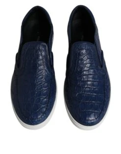 Dolce & Gabbana Blue Croc Exotic Leather Men Sneakers Men's Shoes 10 Dolce & Gabbana Blue Croc Exotic Leather Men Sneakers Men's Shoes -Lux Lair Store 4782263