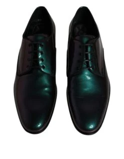 Dolce & Gabbana Peacock Patent Leather Derby Men Dress Men's Shoes 10 Dolce & Gabbana Peacock Patent Leather Derby Men Dress Men's Shoes -Lux Lair Store 4782363